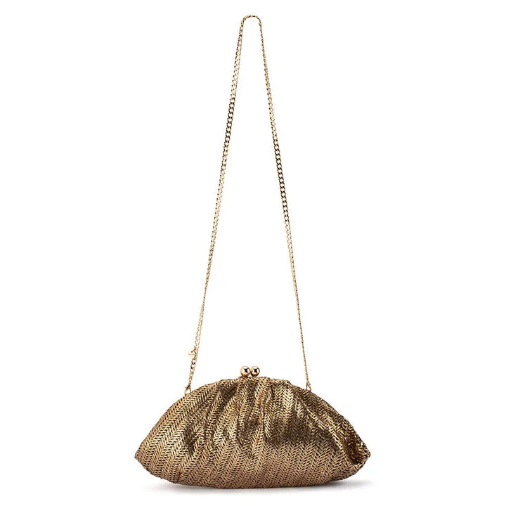 Olga Berg RITA Woven Clutch - Bronze
