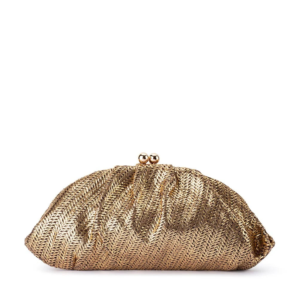 Olga Berg RITA Woven Clutch - Bronze