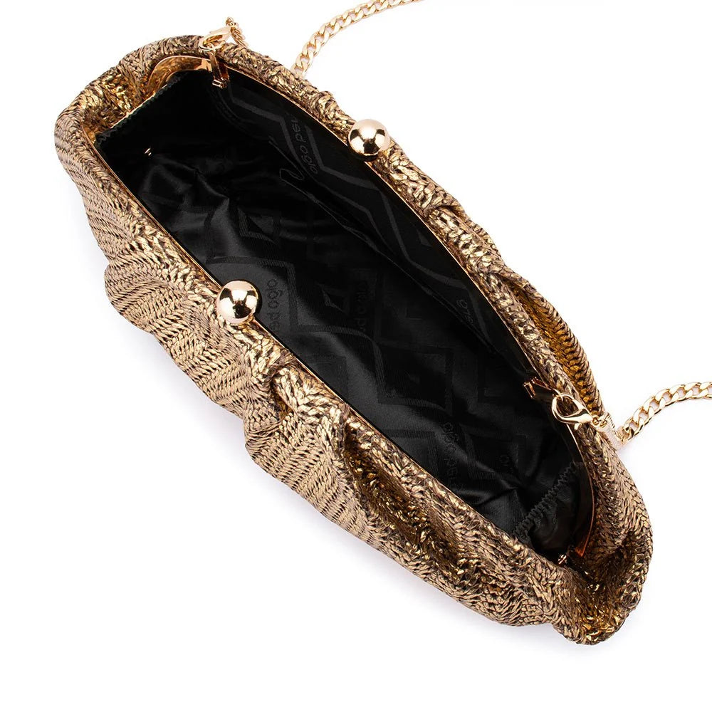 Olga Berg RITA Woven Clutch - Bronze