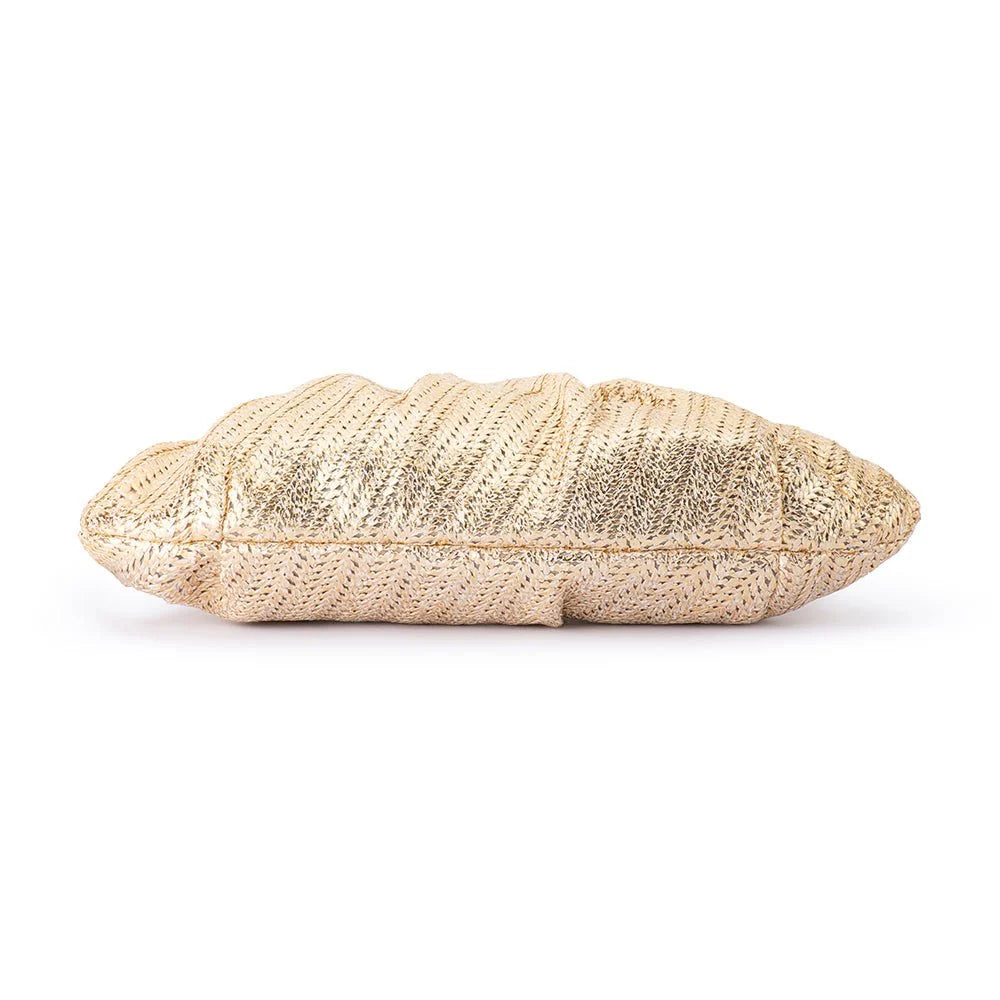 Olga Berg RITA Woven Clutch - Gold