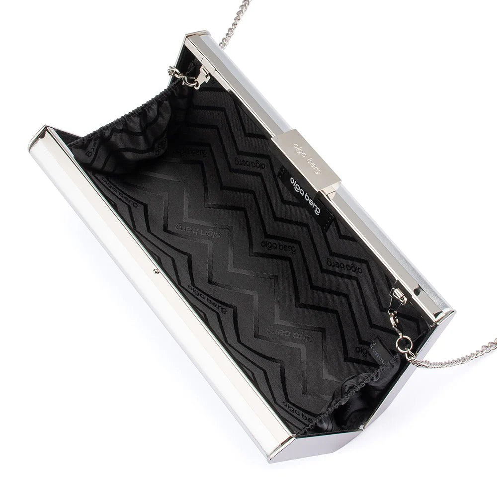 Olga Berg SAMANTHA Slimline Clutch - Silver