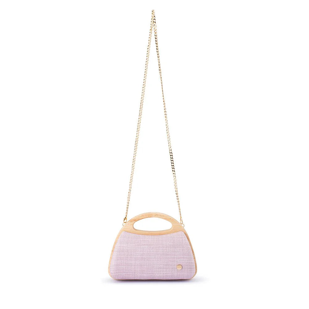 Olga Berg Sarah Wooden Frame Bag - Pink
