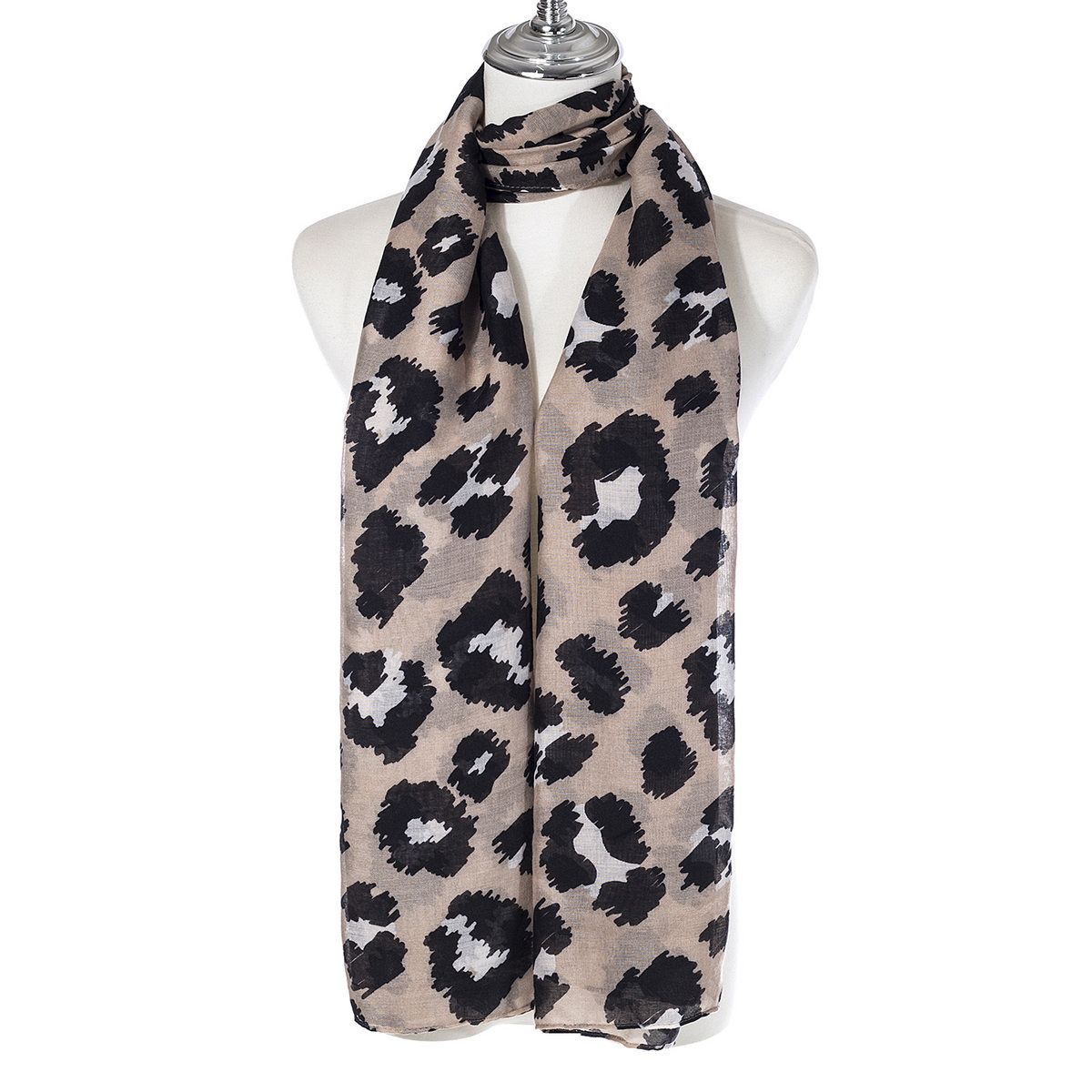 Ivys Wild Edge Scarf – Neutral Leopard