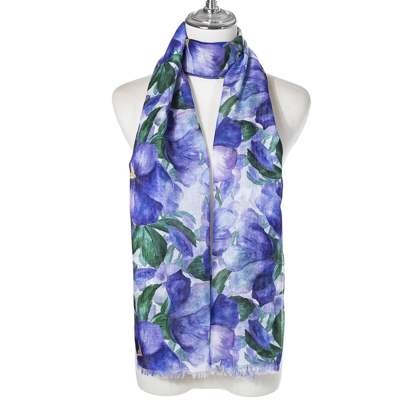 Ivys Purple Pansy Floral Scarf