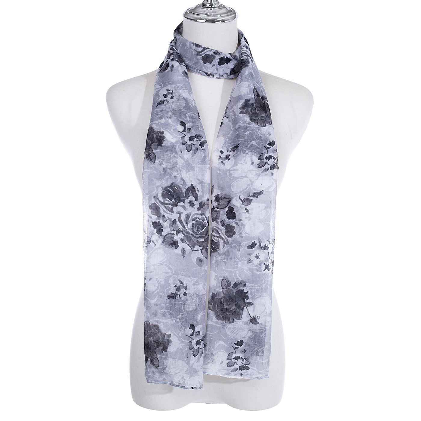 Ivys Monochrome Rose Garden Scarf