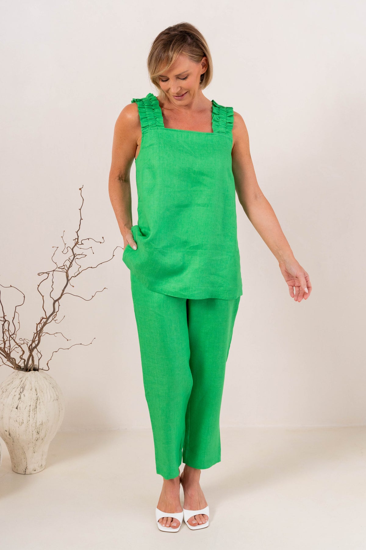 See Saw 7/8 Flat Front Pant - Emerald