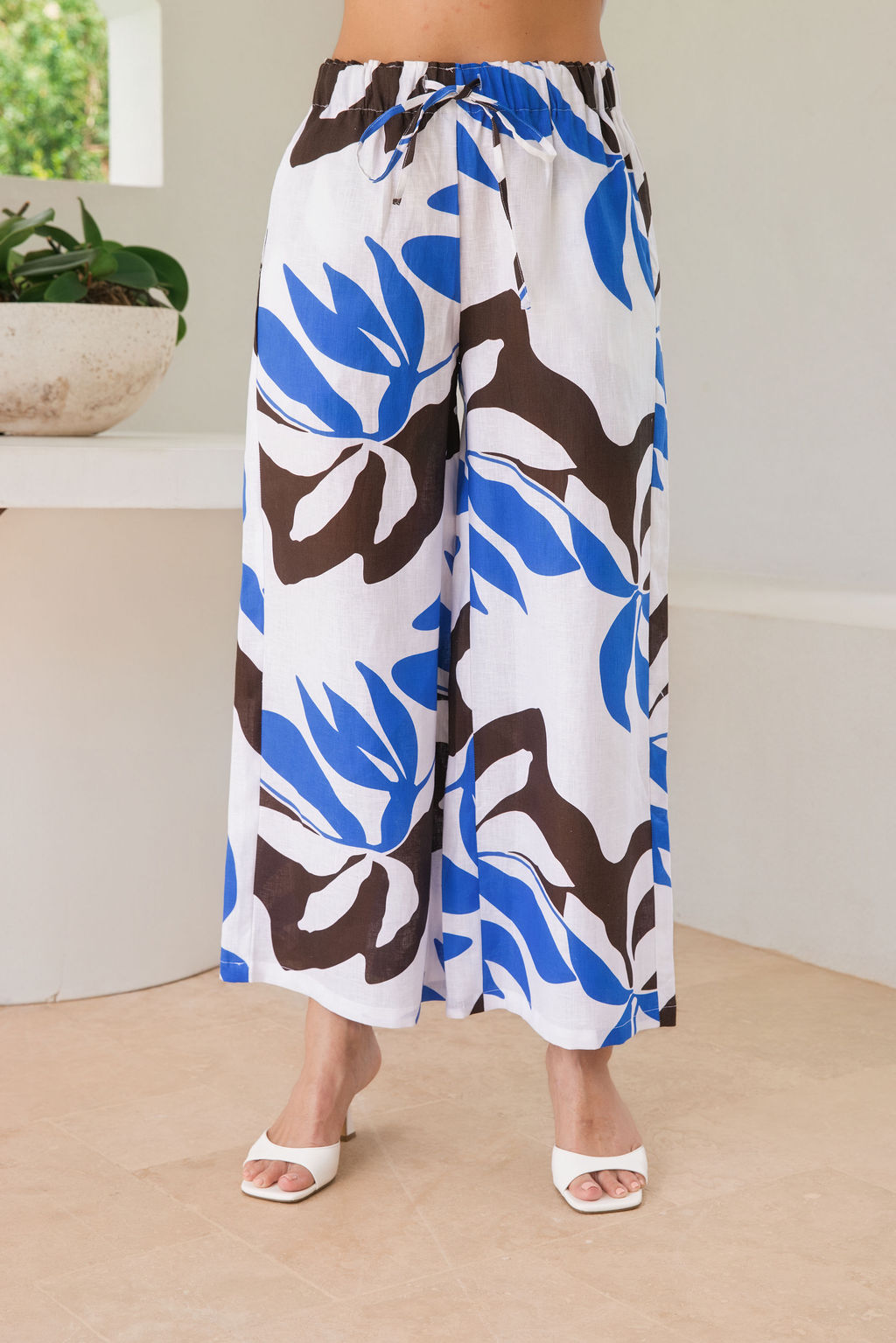 See Saw Drawstring Pant - Shadow Leaf Print