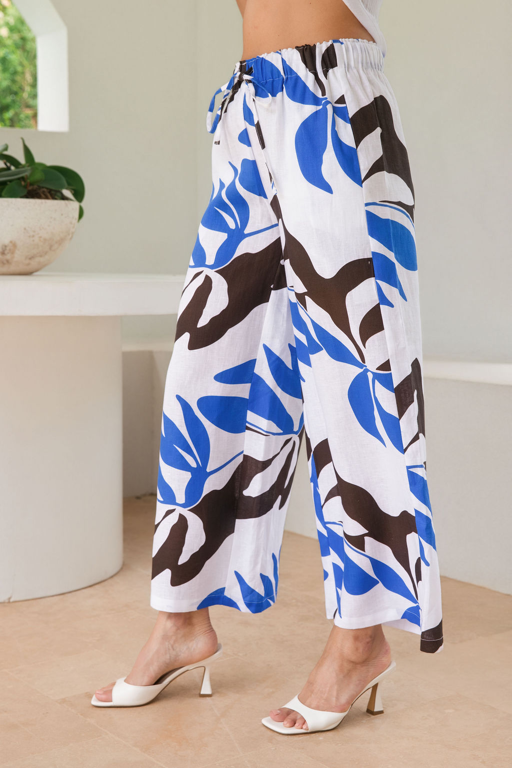 See Saw Drawstring Pant - Shadow Leaf Print