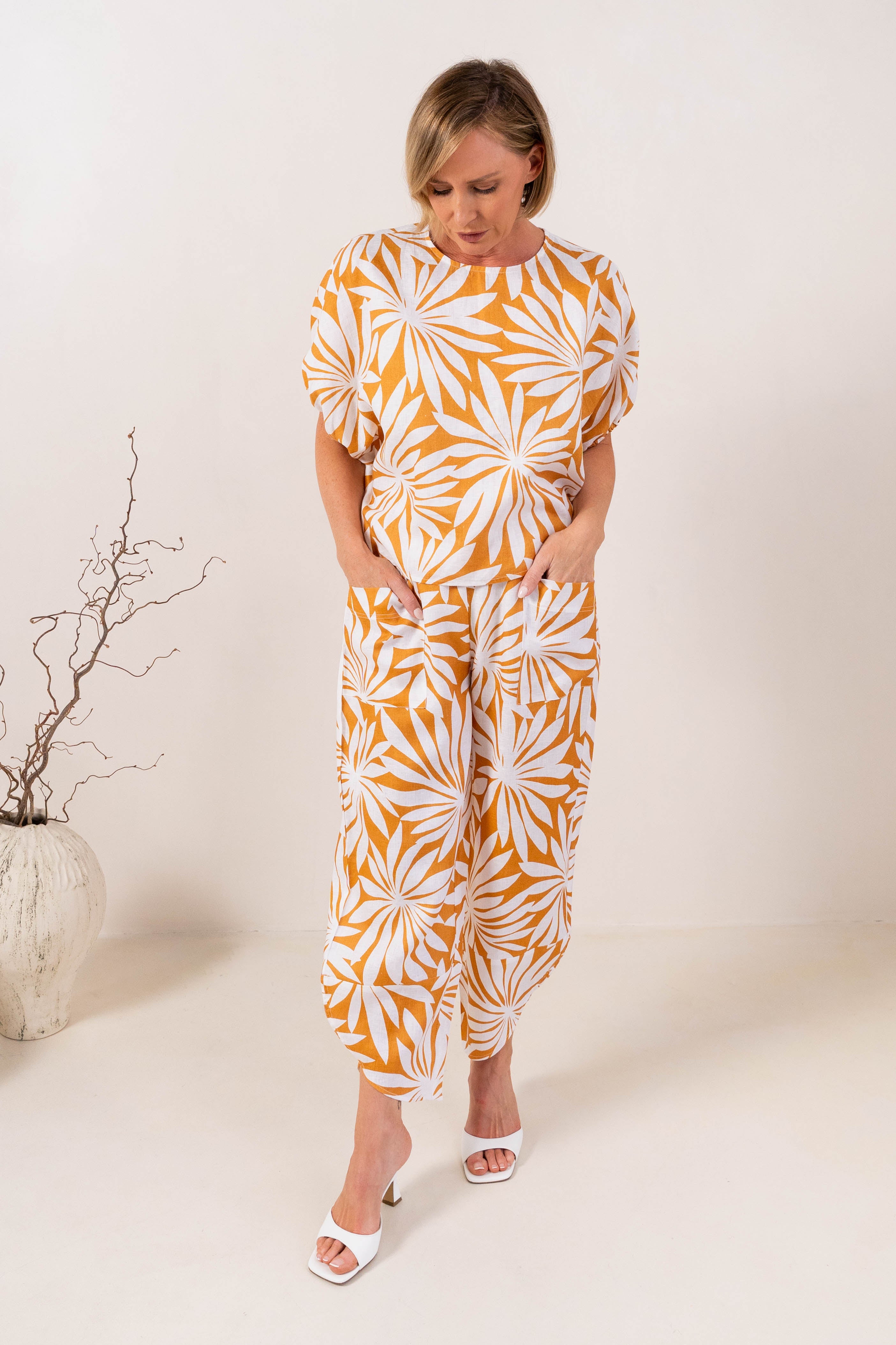 See Saw Cap Sleeve Top - Summer Days Print