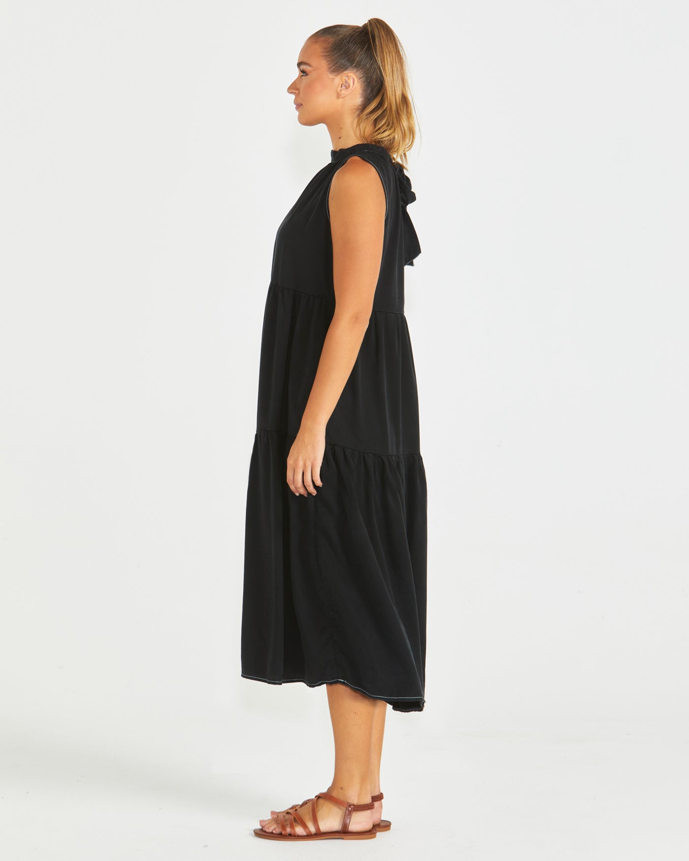 Sass Seville Tiered Dress - Black