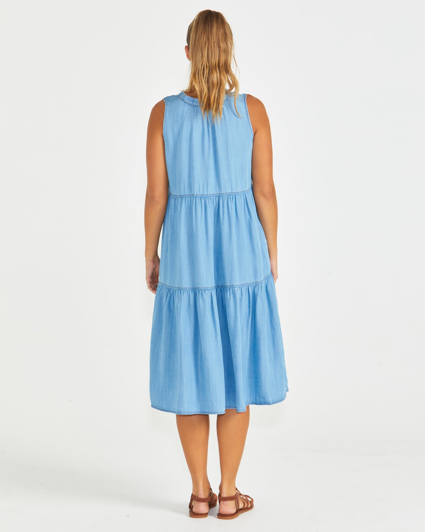 Sass Seville Tiered Dress - Chambray