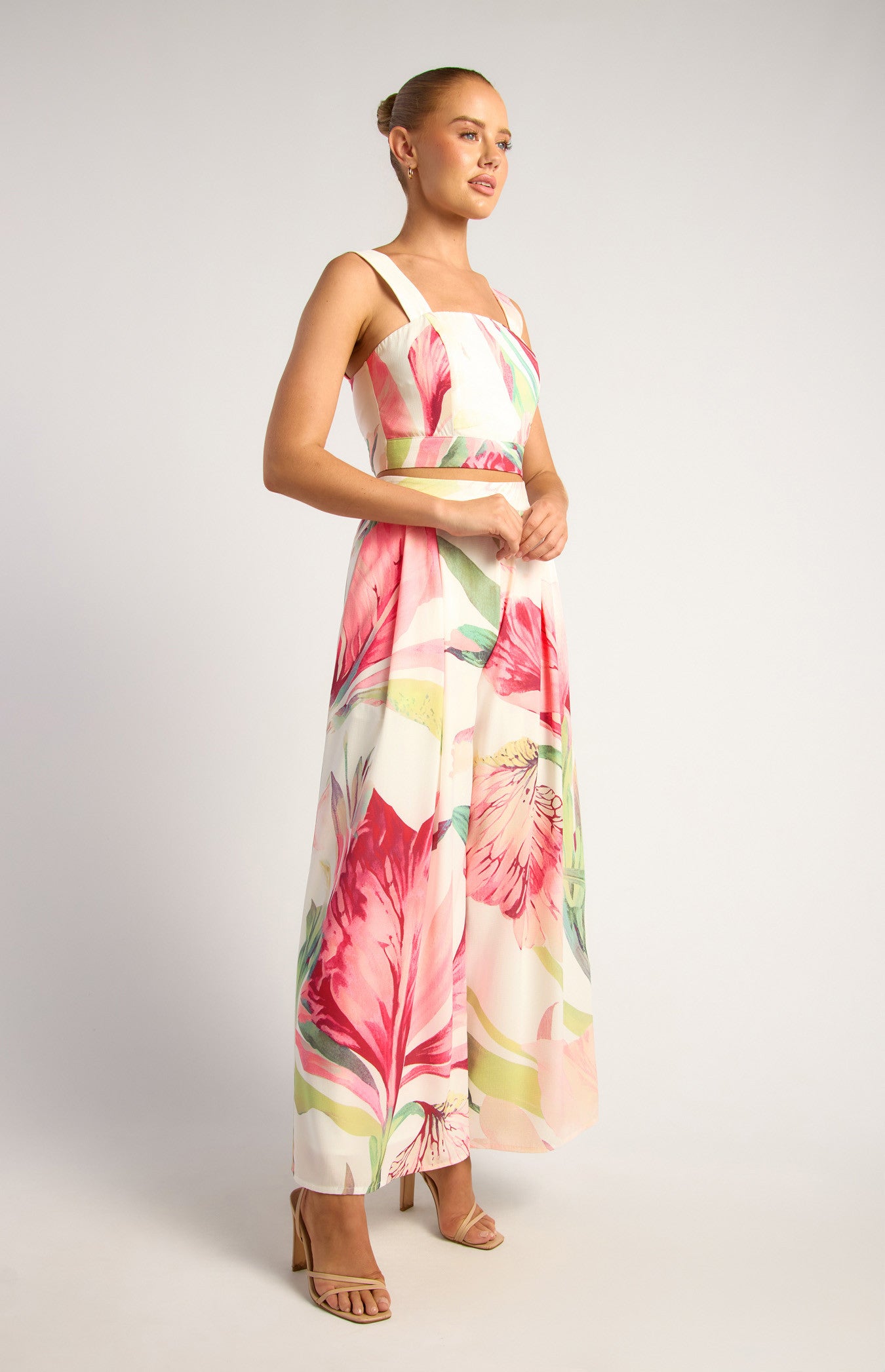 Style State Floral Print Top and Pleated Pants Set