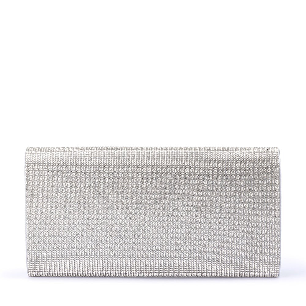 Olga Berg STACEY Crystal Clutch - Silver