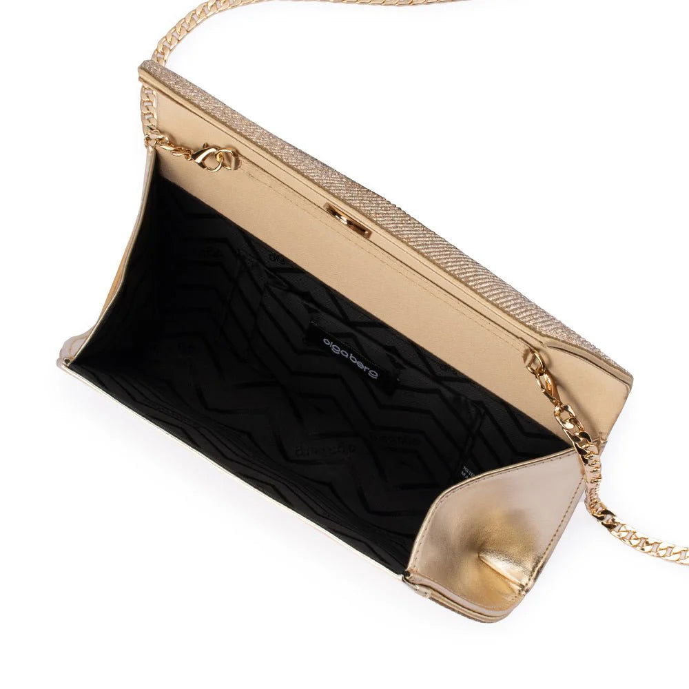 Olga Berg STACEY Crystal Clutch - Gold