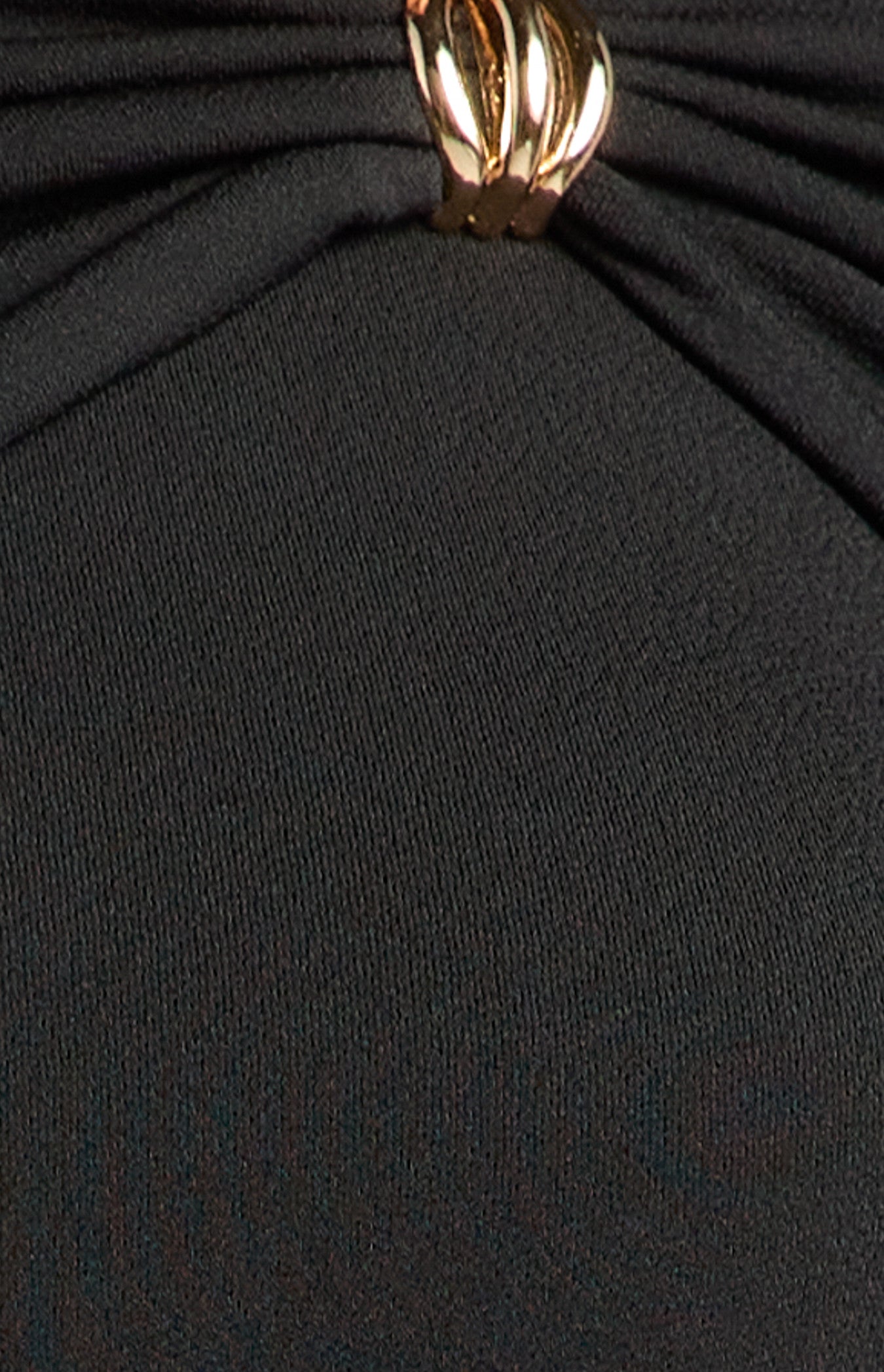 Style State Gold Embellishment Gathered Front Detail Jersey Top - Black