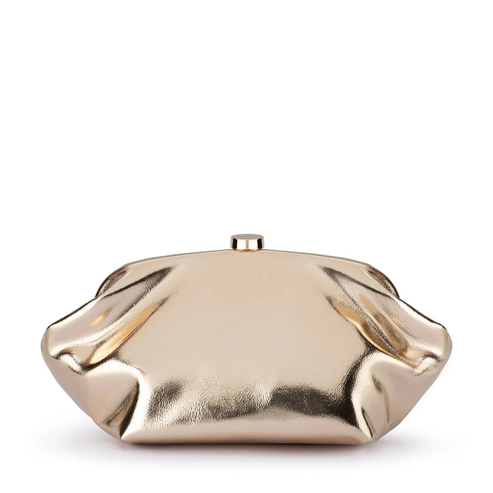 Olga Berg TALLY Metallic Clutch - Gold