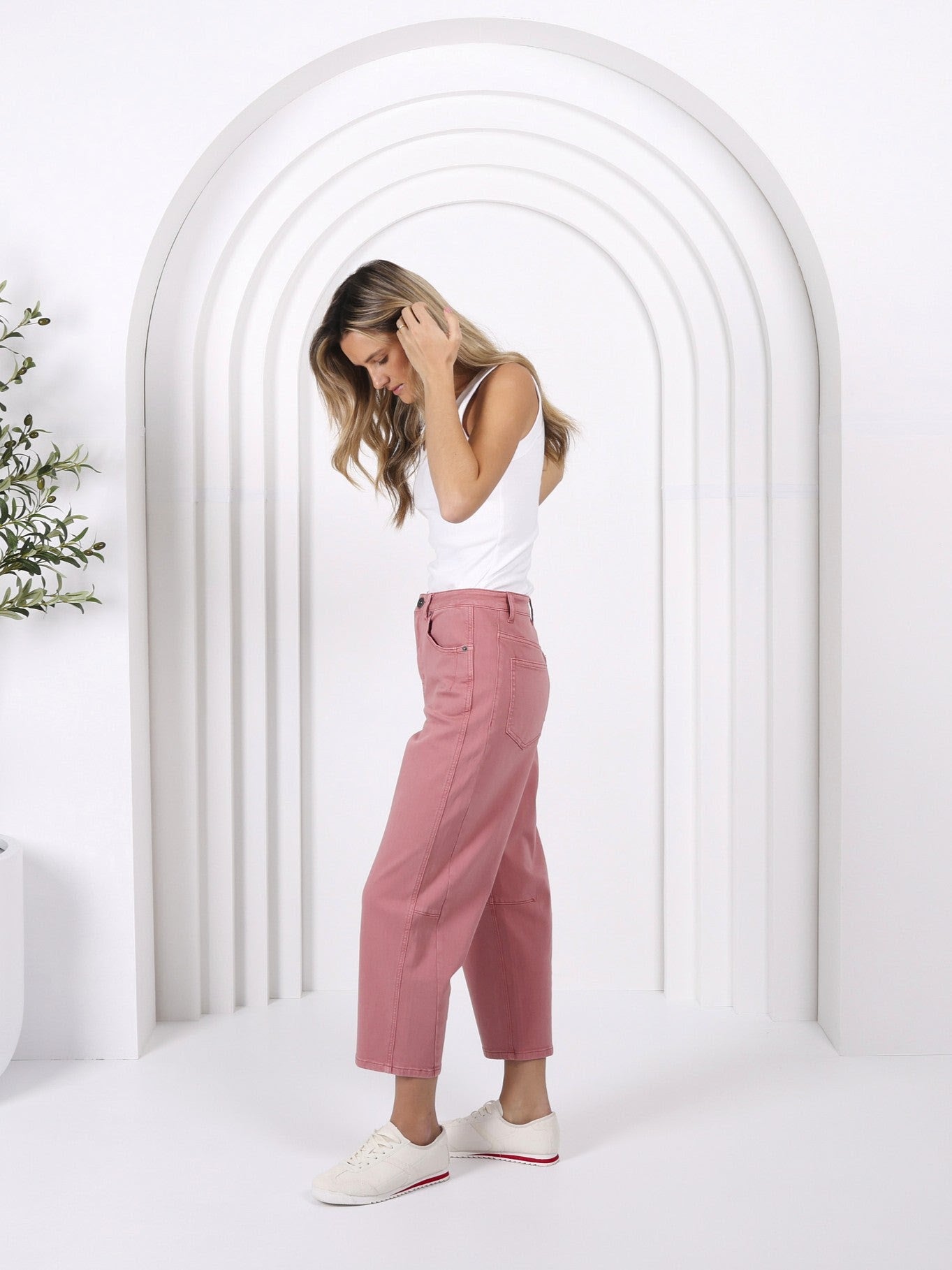 Monaco Toni Barrel Jeans - Pink