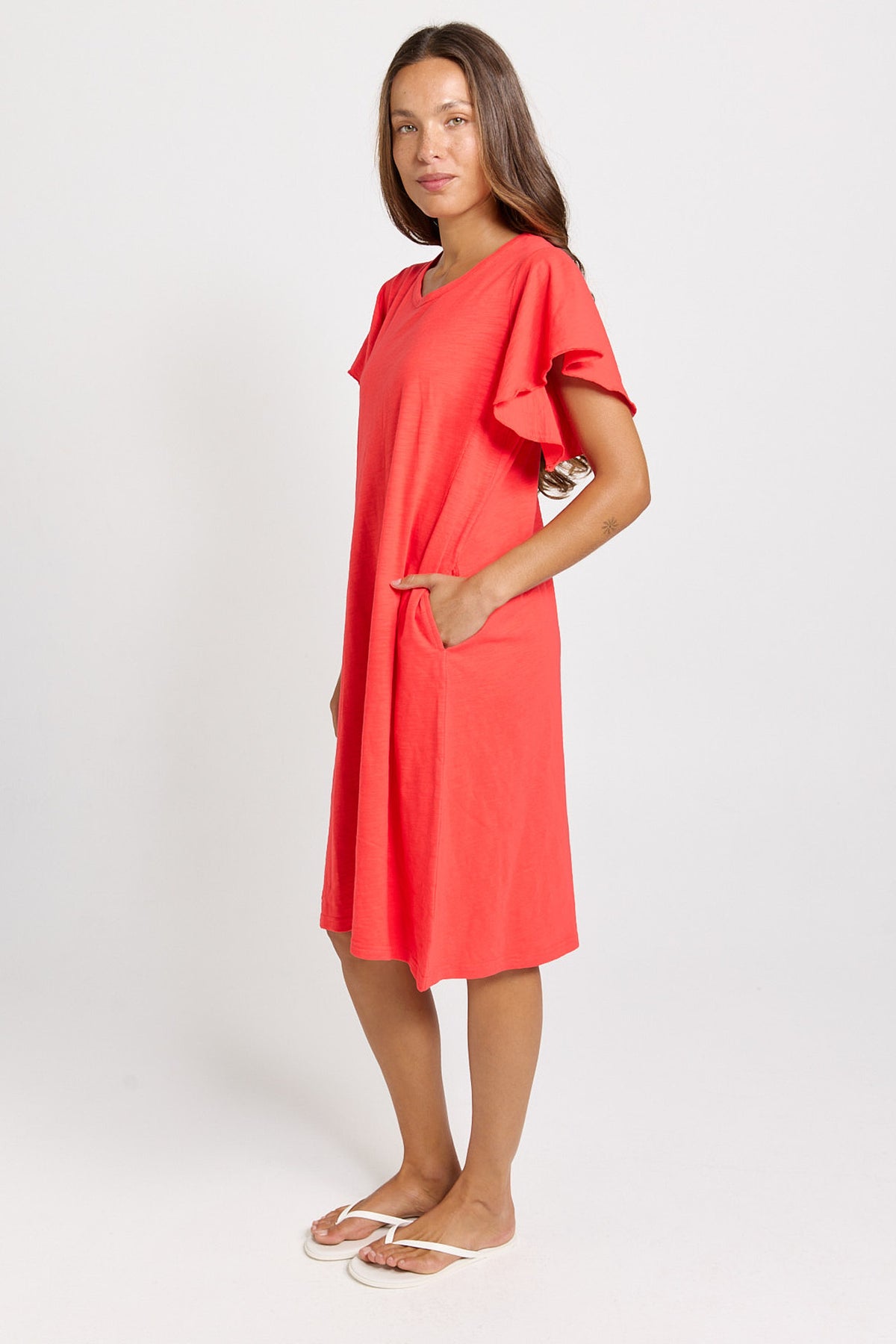 Betty Basics Celene Frill Dress - Red