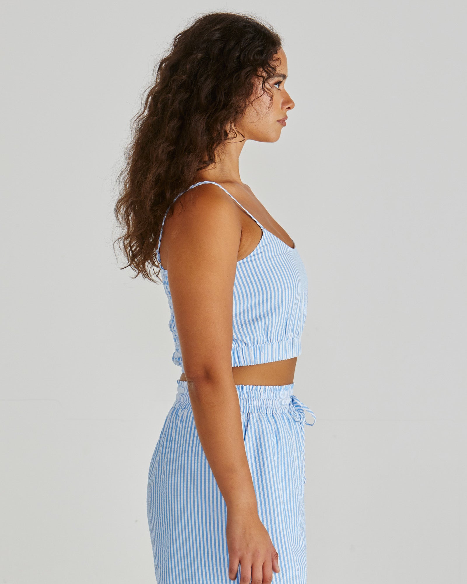 Sass Alani Shirred Bralette - Blue/White Stripe