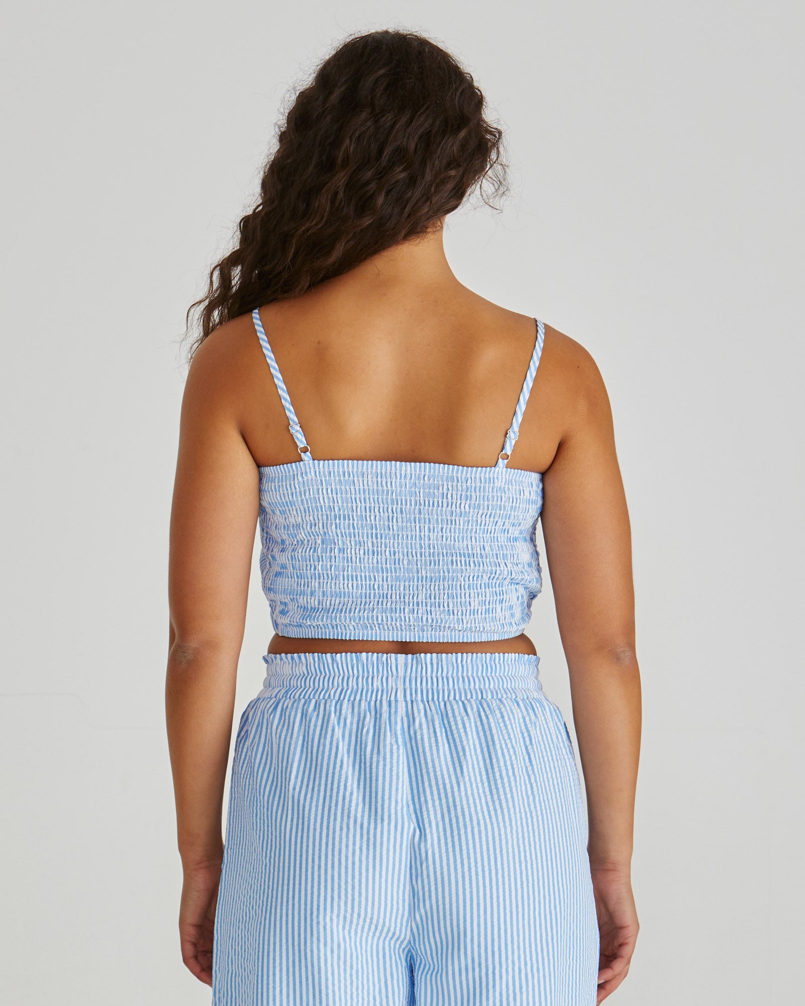Sass Alani Shirred Bralette - Blue/White Stripe