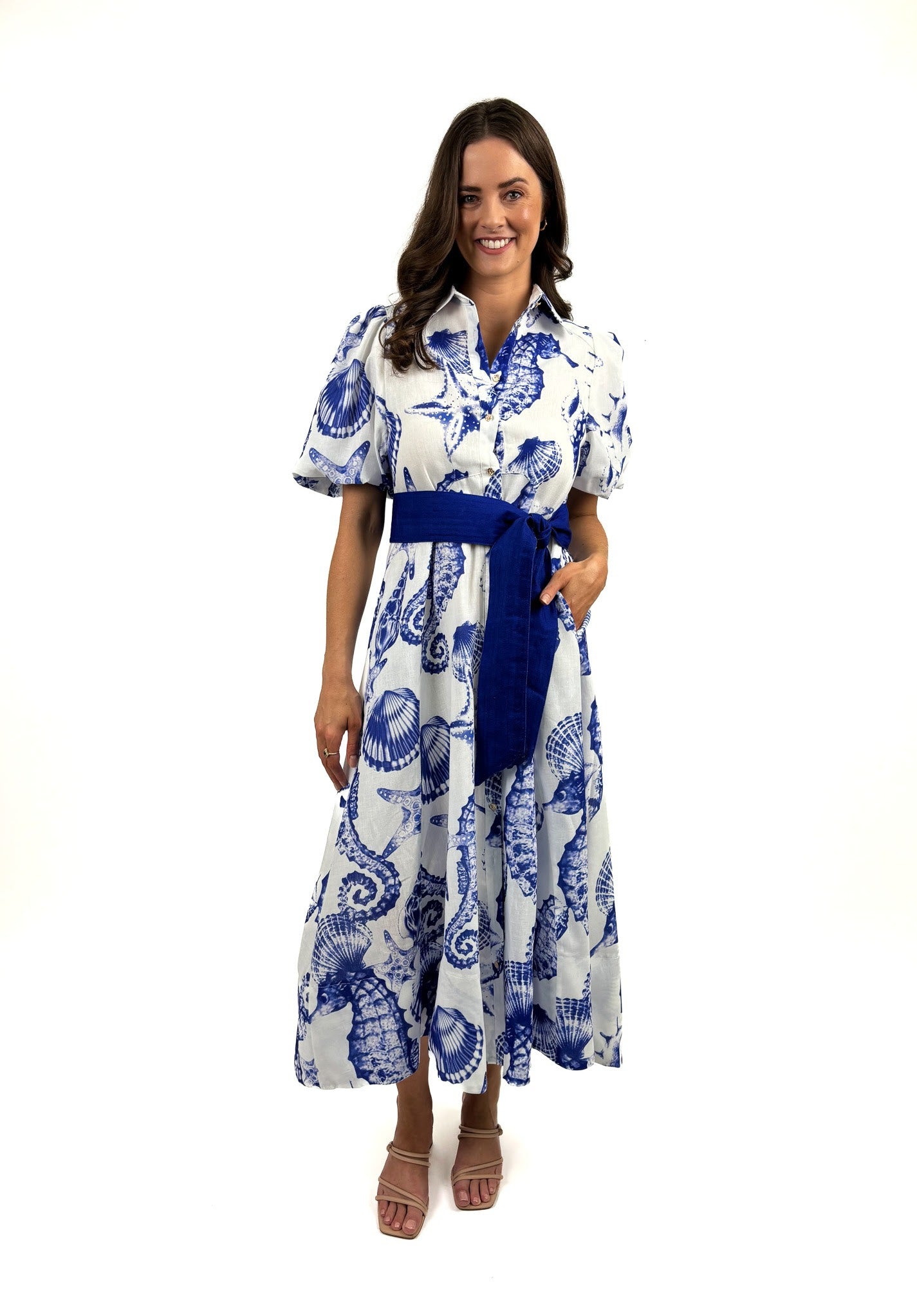 Lorraine Sea Breeze Midi Dress