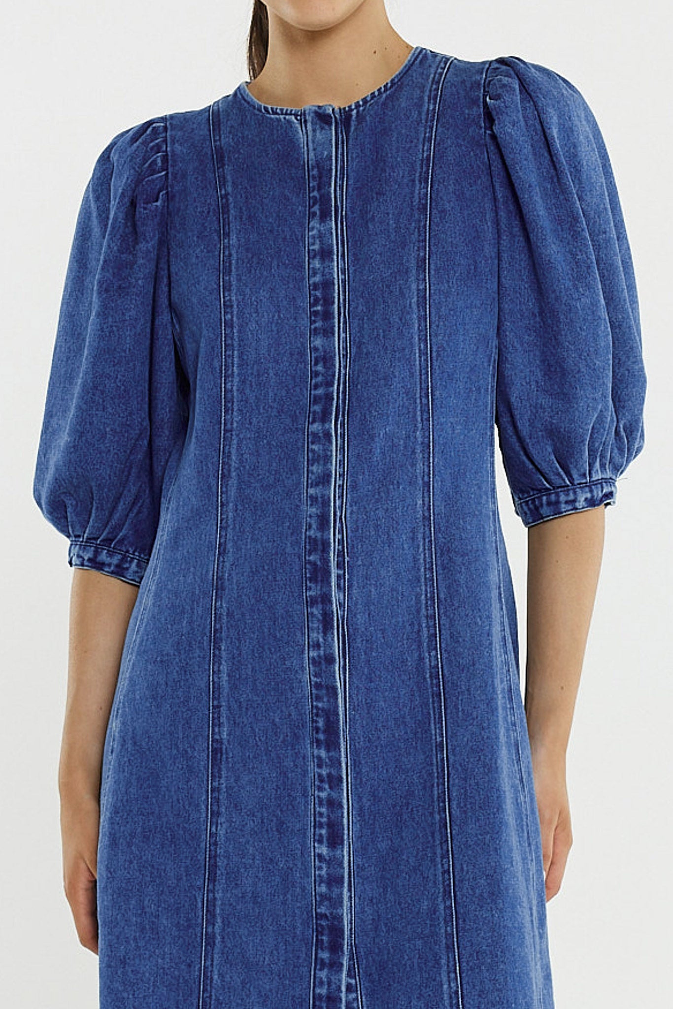 Sass Elijah Midi Denim Dress - Classic Blue