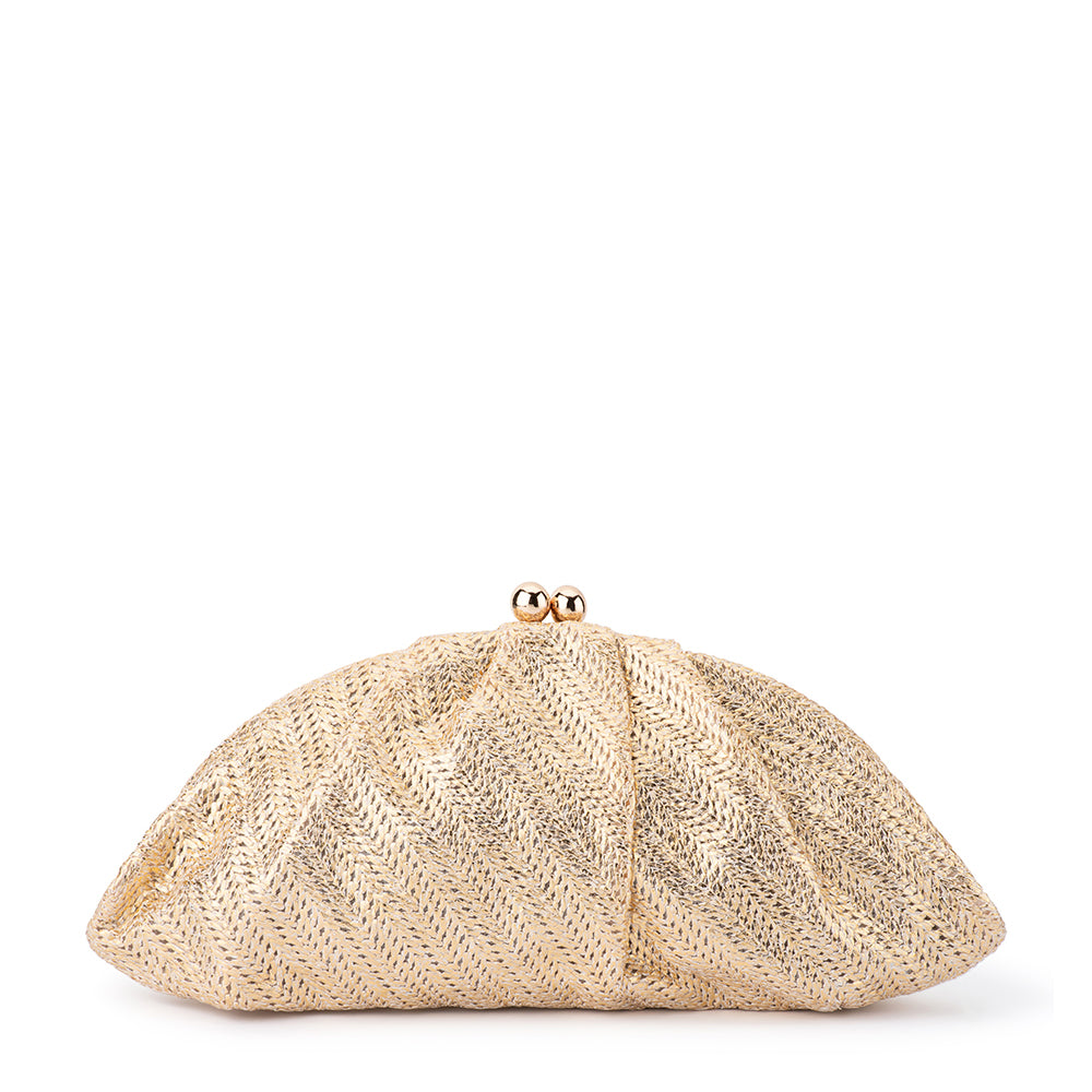 Olga Berg RITA Woven Clutch - Gold