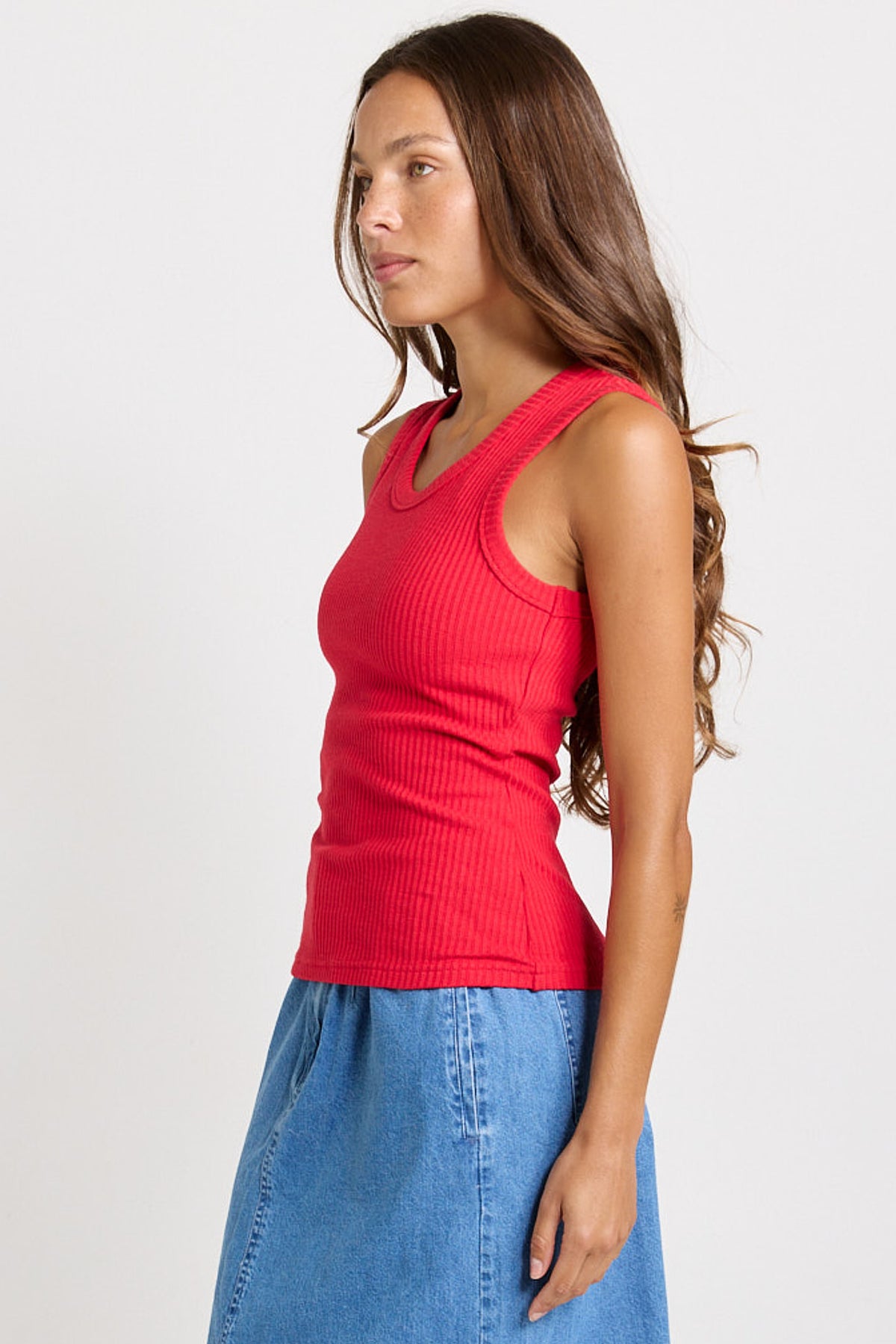 Betty Basics Francis Rib Tank - Red