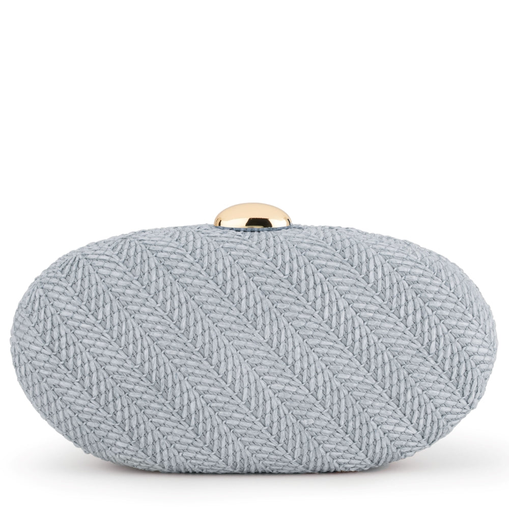 Olga Berg JOSIE Woven Clutch - Blue