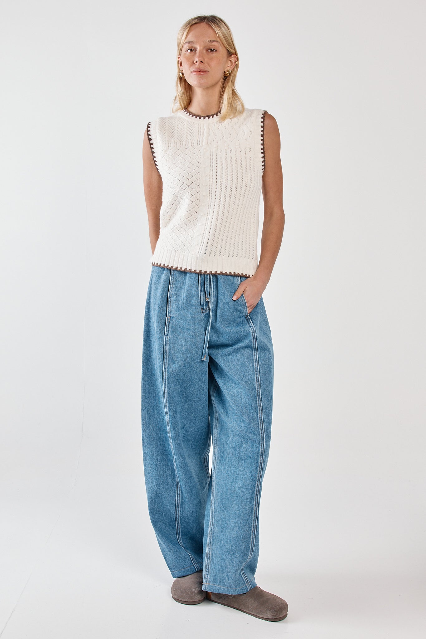 Sass Aveline Barrel Leg Jean - Classic Blue