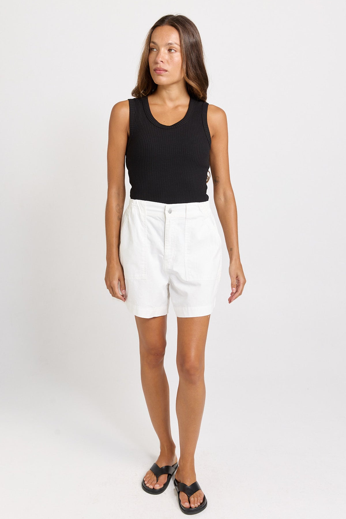 Betty Basics Drew Denim Short - White