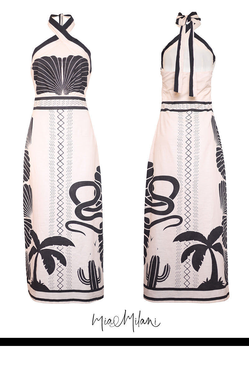 Mia Milan Halter Neck Maxi Dress