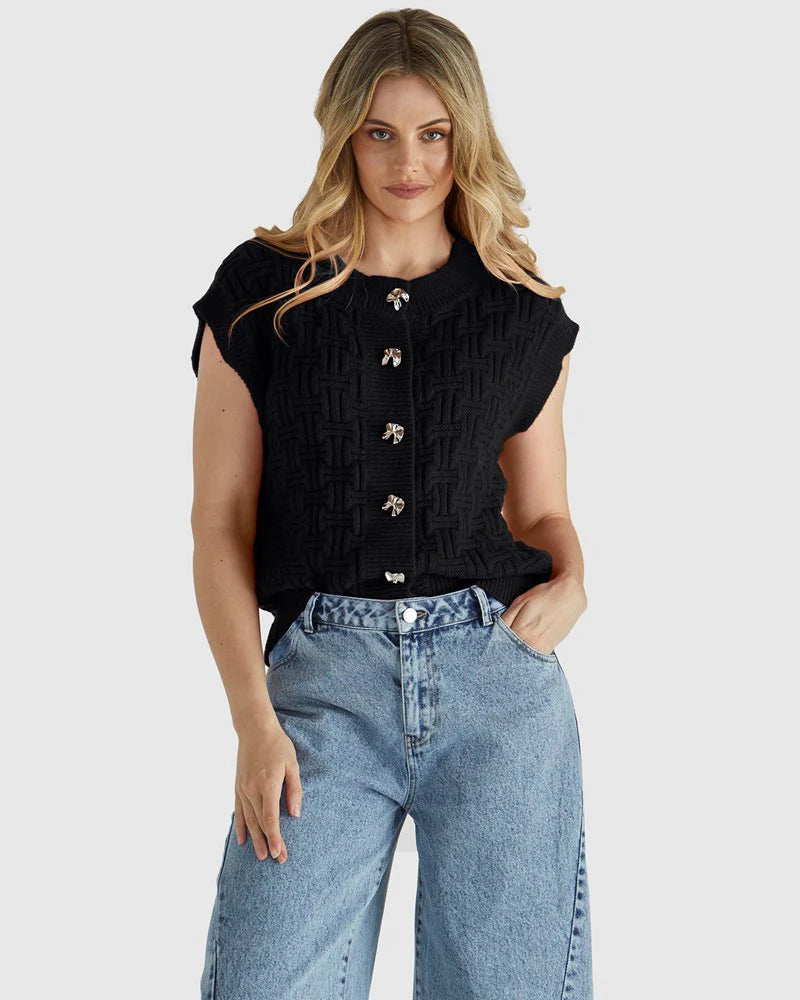 Sass Zadie Vest - Black