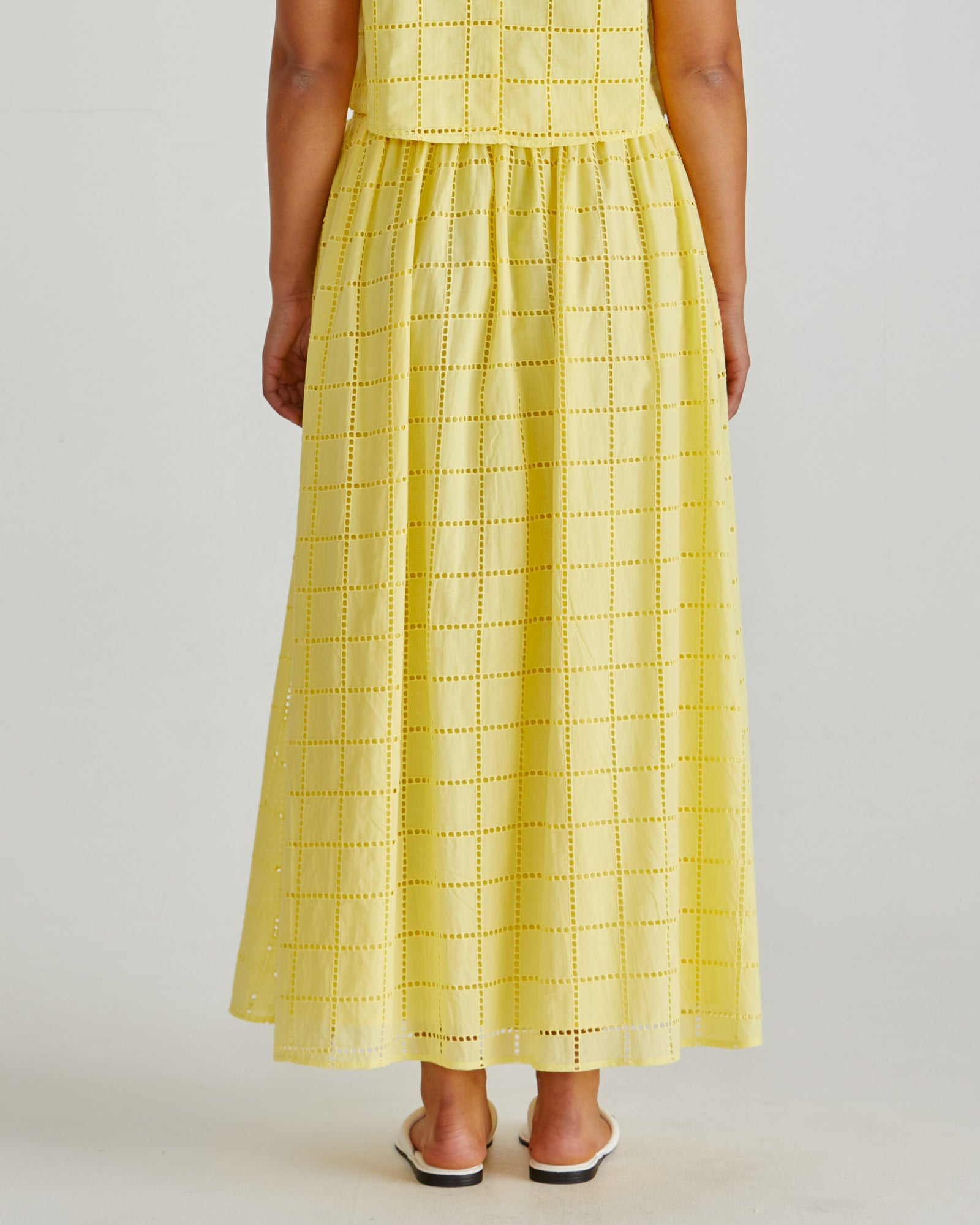 Sass Helmi Broderie Full Skirt - Yellow