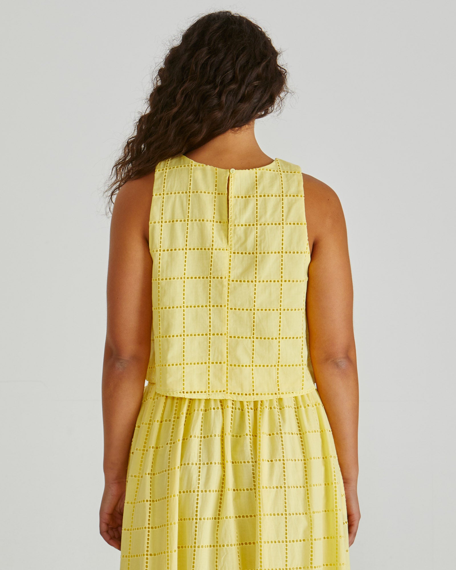 Sass Helmi Broderie Tank - Yellow