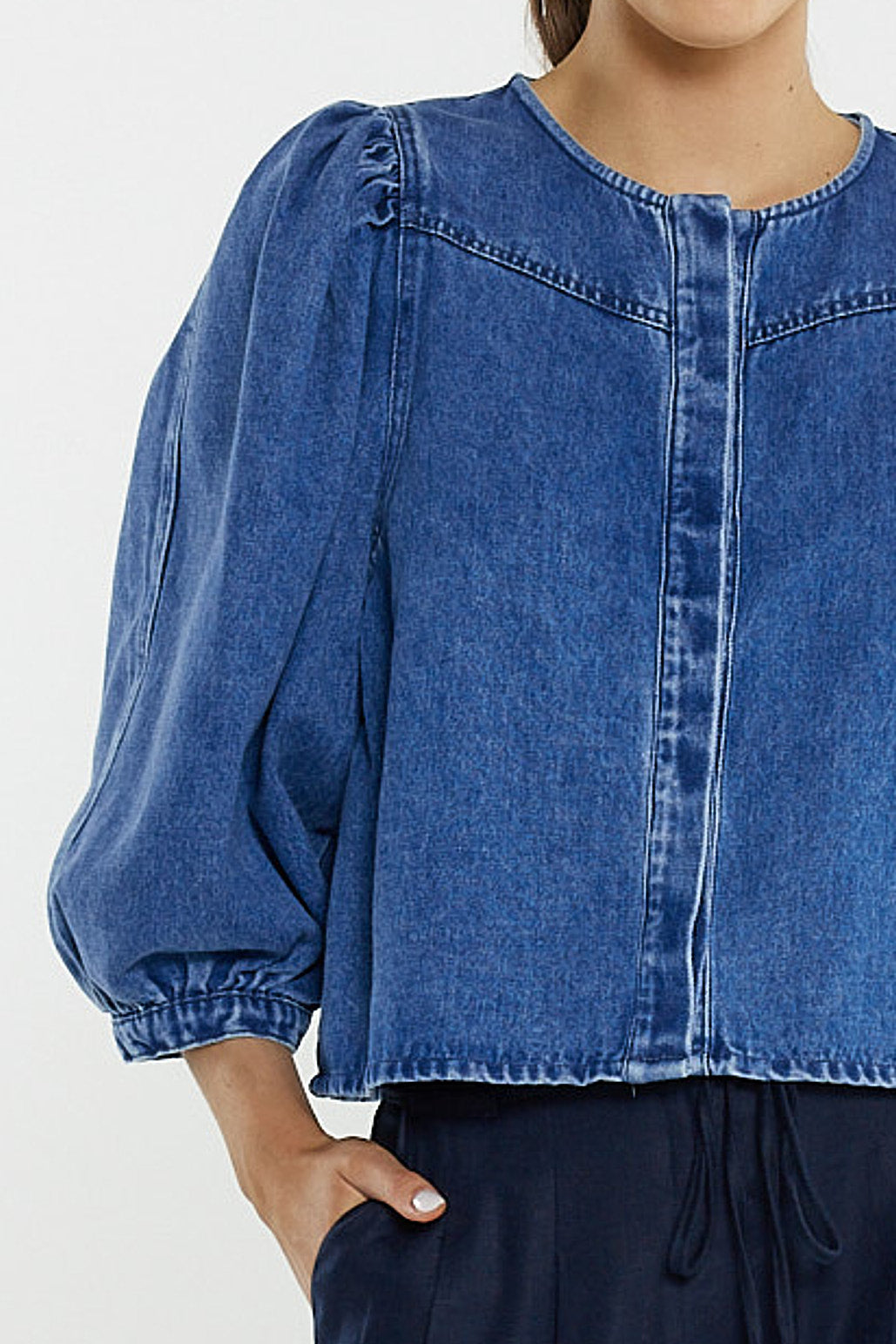 Sass Hayes Denim Shirt - Classic Blue