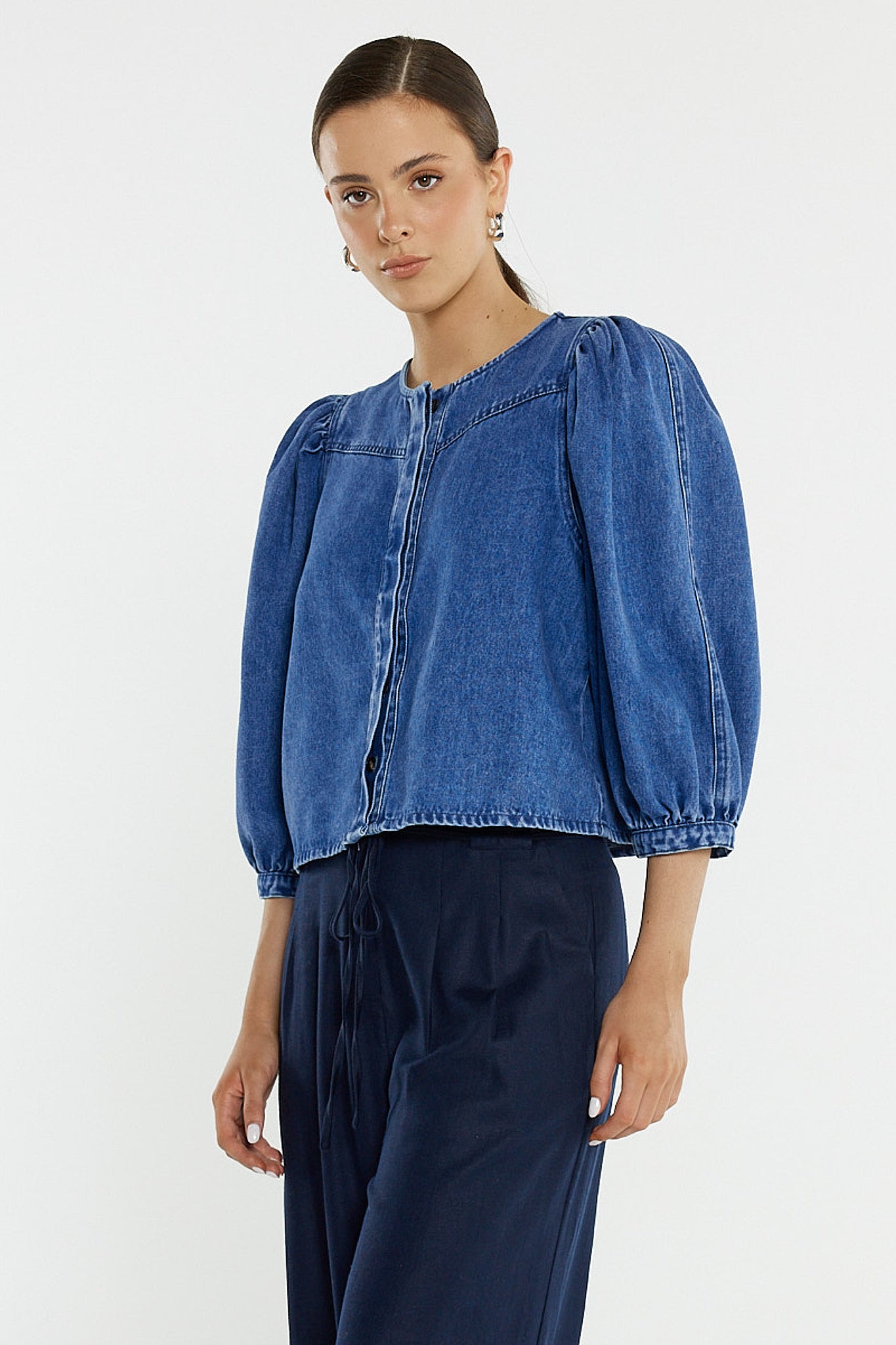 Sass Hayes Denim Shirt - Classic Blue