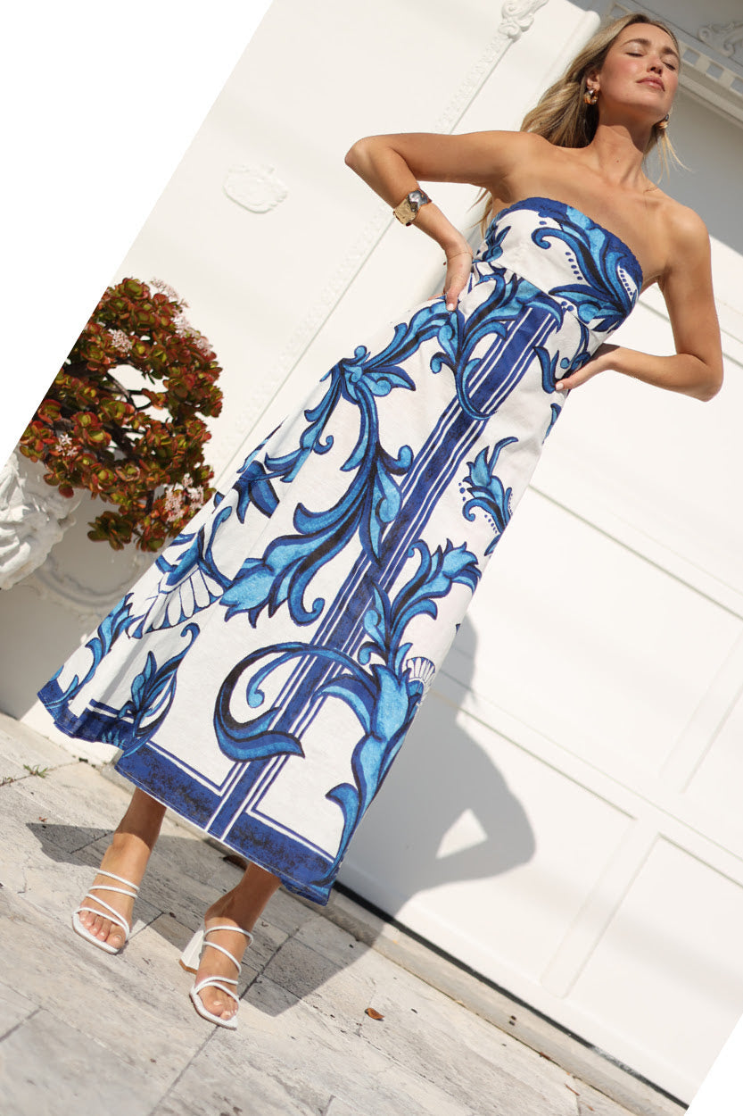 Mia Milan Zanya Maxi Dress - Sapphire