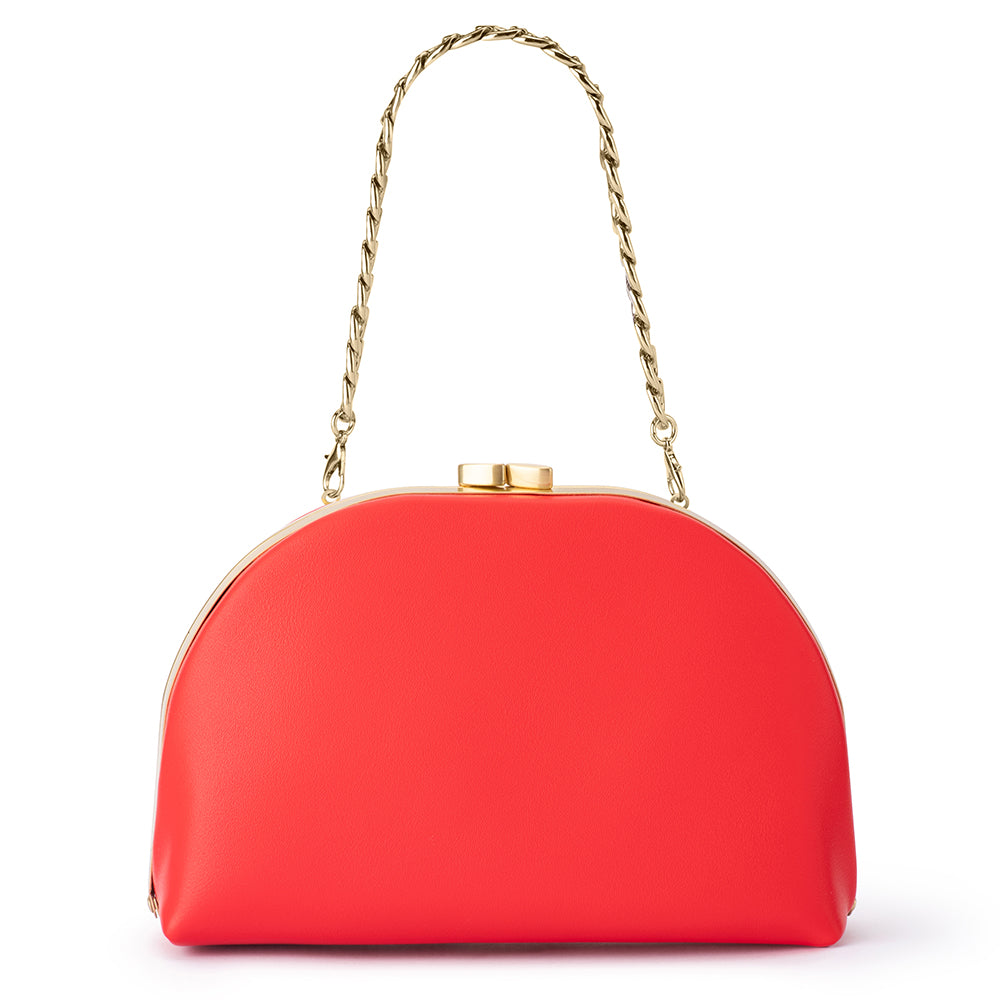 Olga Berg CELESTE Curved Clutch - Red