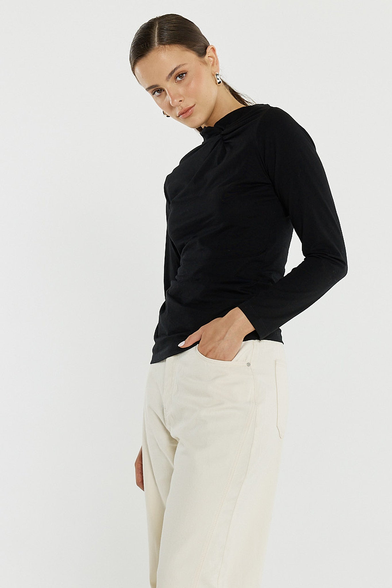 Sass Sophia Twisted Top - Black
