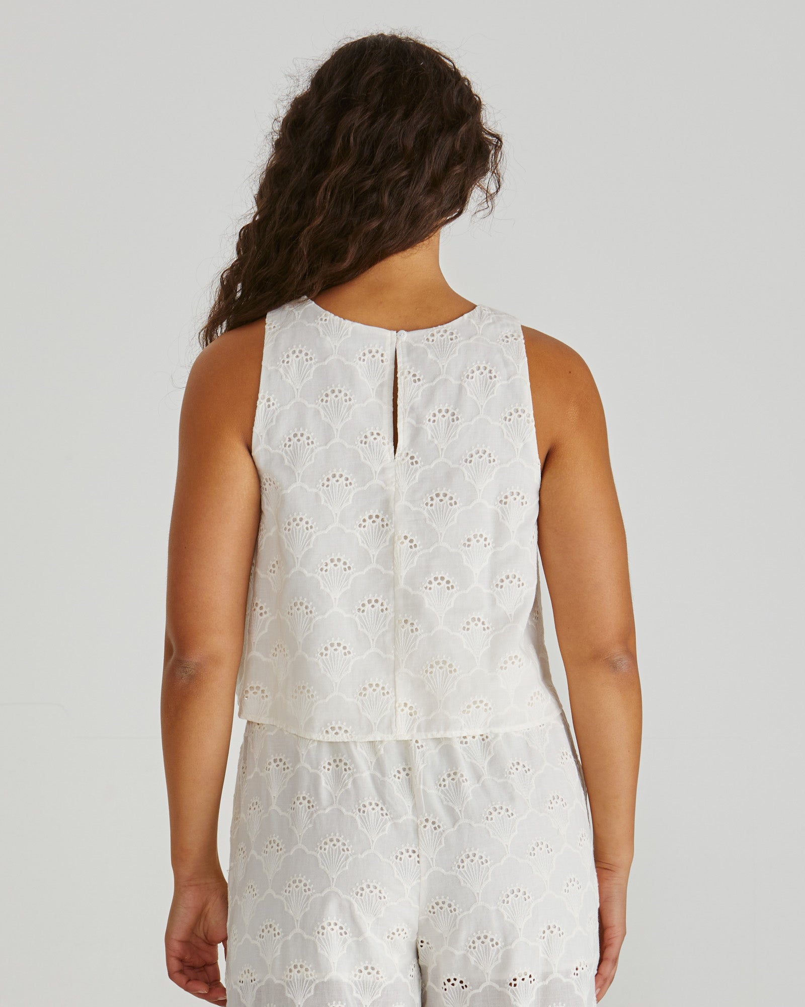 Sass Zimmy Broderie Tank - Cream