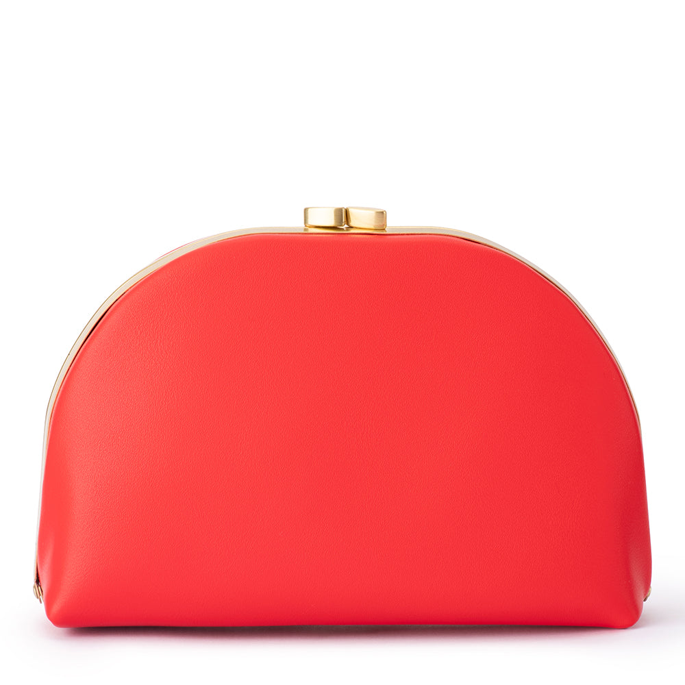 Olga Berg CELESTE Curved Clutch - Red