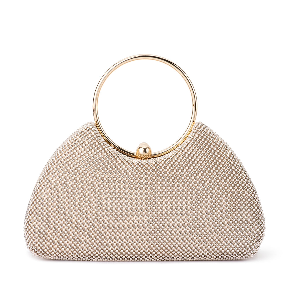 Olga Berg JAMIE Ball Mesh Top Handle - Gold