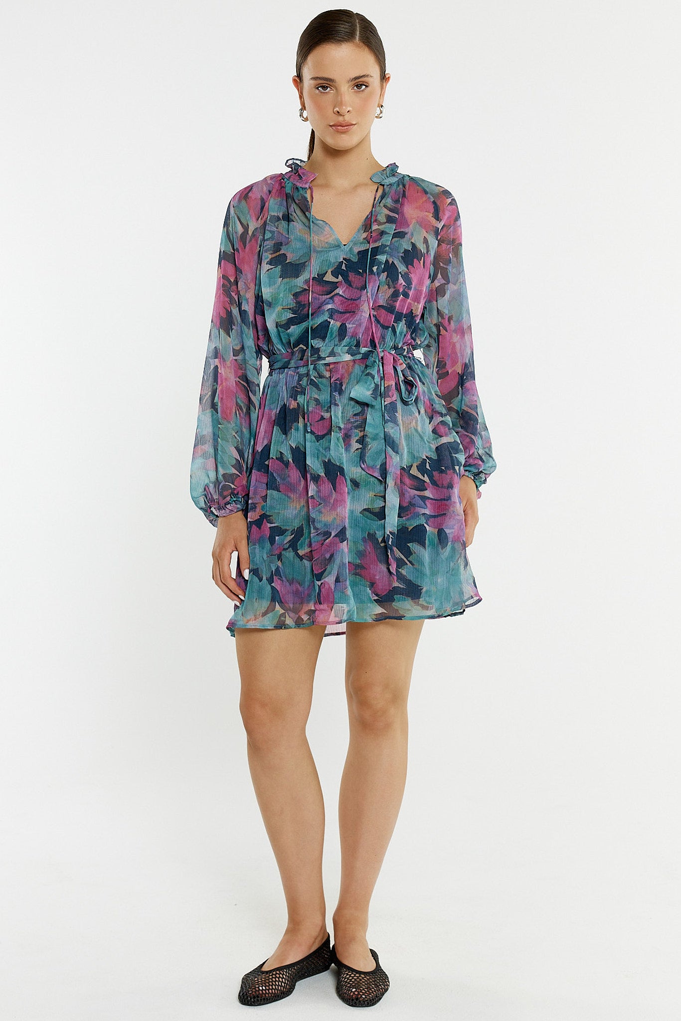 Sass Willow Tie Front Dress - Native Orchid