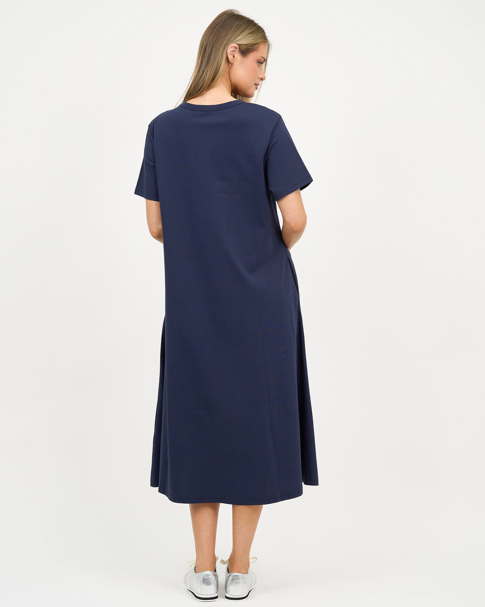 Liberty Rose Essential Cotton Midi Dress - Black