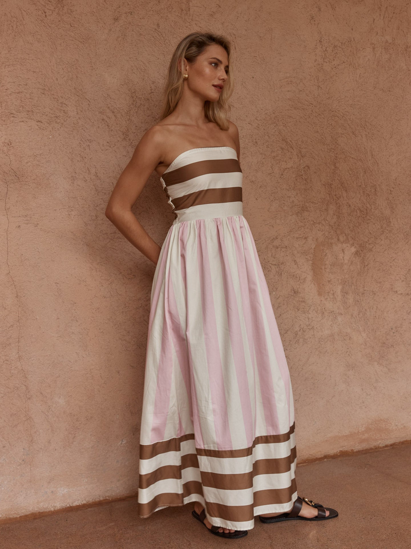 Sass Nea Spliced Strapless Dress - Neapolitan