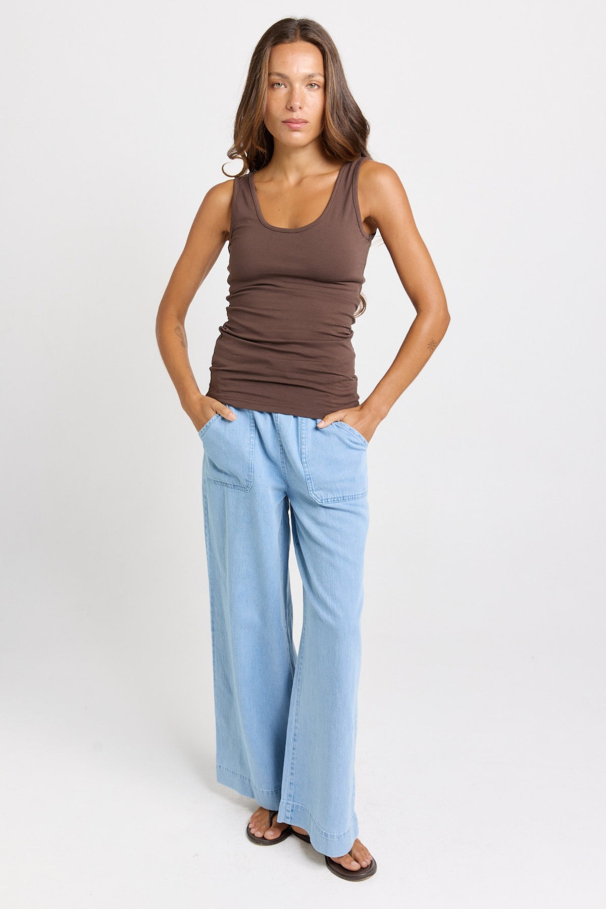 Betty Basics Emma Scoop Tank - Chocolate