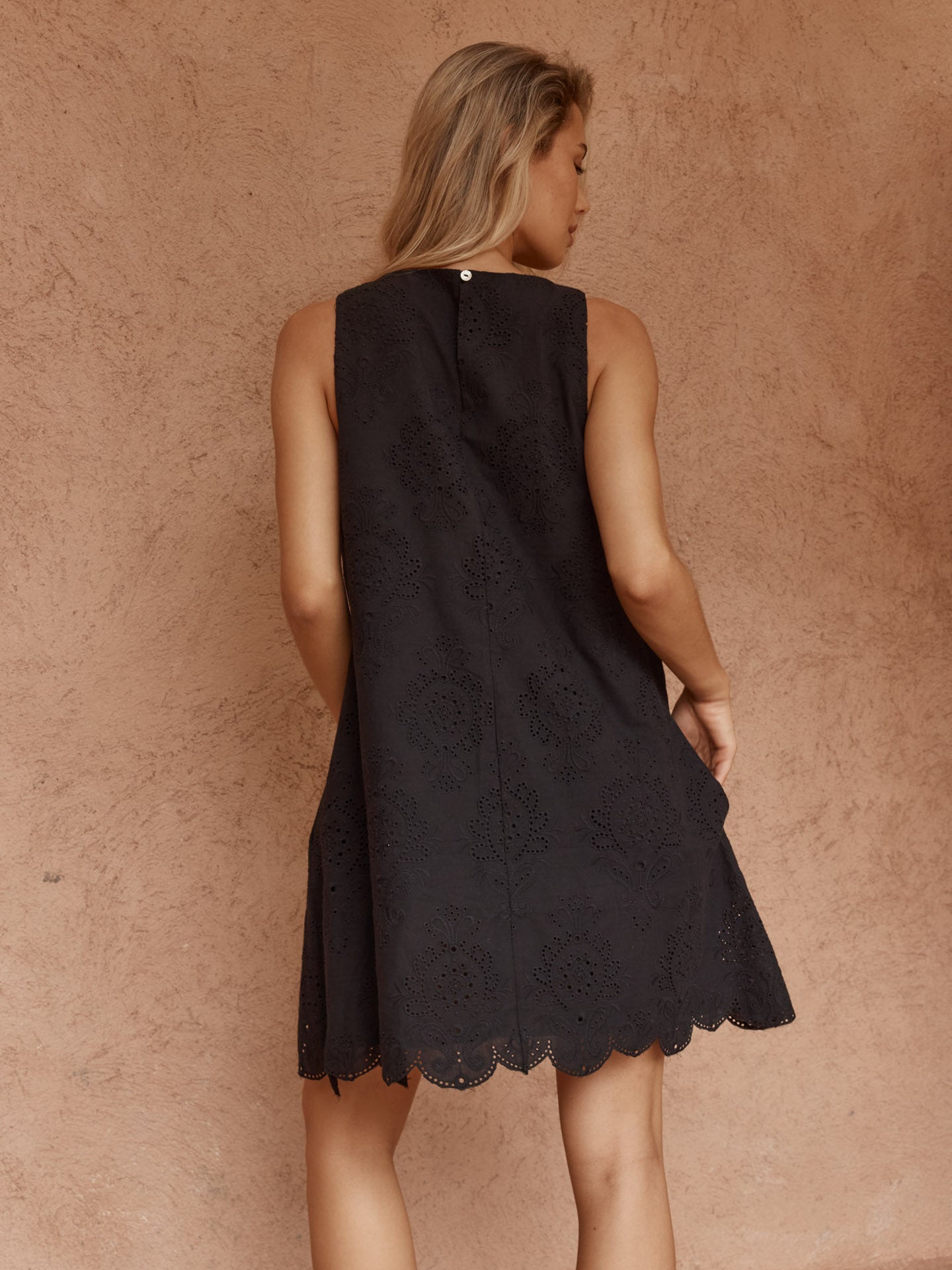 Sass Mavis Broderie Shirt Dress - Black