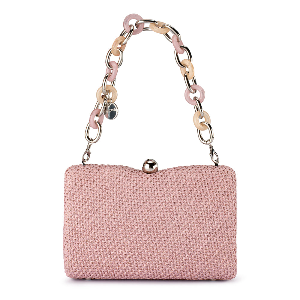 Olga Berg Birdie Textural Handle Bag - Pink