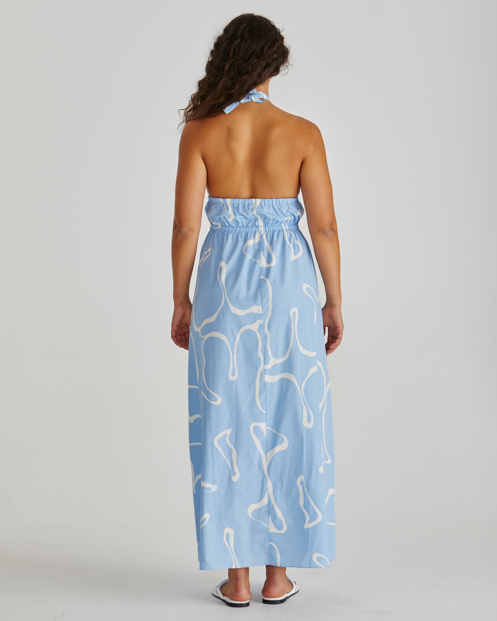 Sass Tilda Backless Plunge Dress - Abstract Daisy